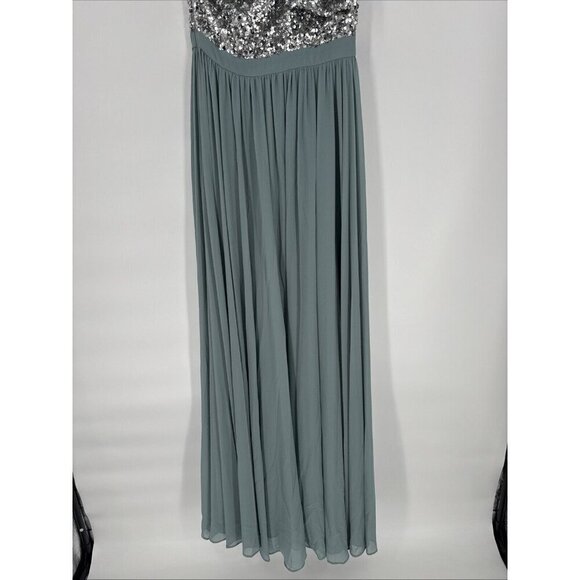 Sachin & Babi Size 0 Jolie Gown Silver Steel Blue Cocktail Prom Formal Gown $995 - Picture 6 of 15